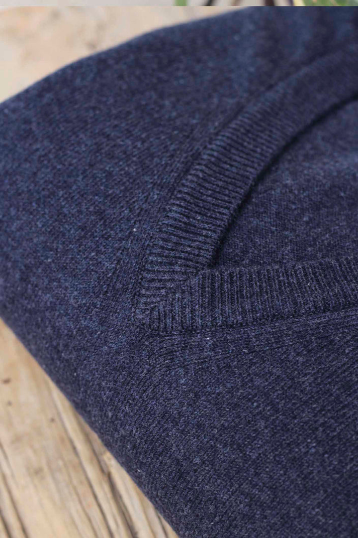 Navy Blue V-Neck Sweater Worn 100% Cotton