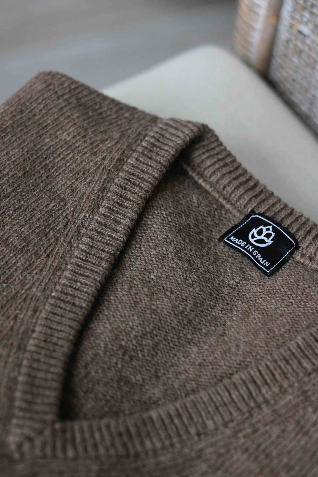 Brown Taupe V-Neck Sweater