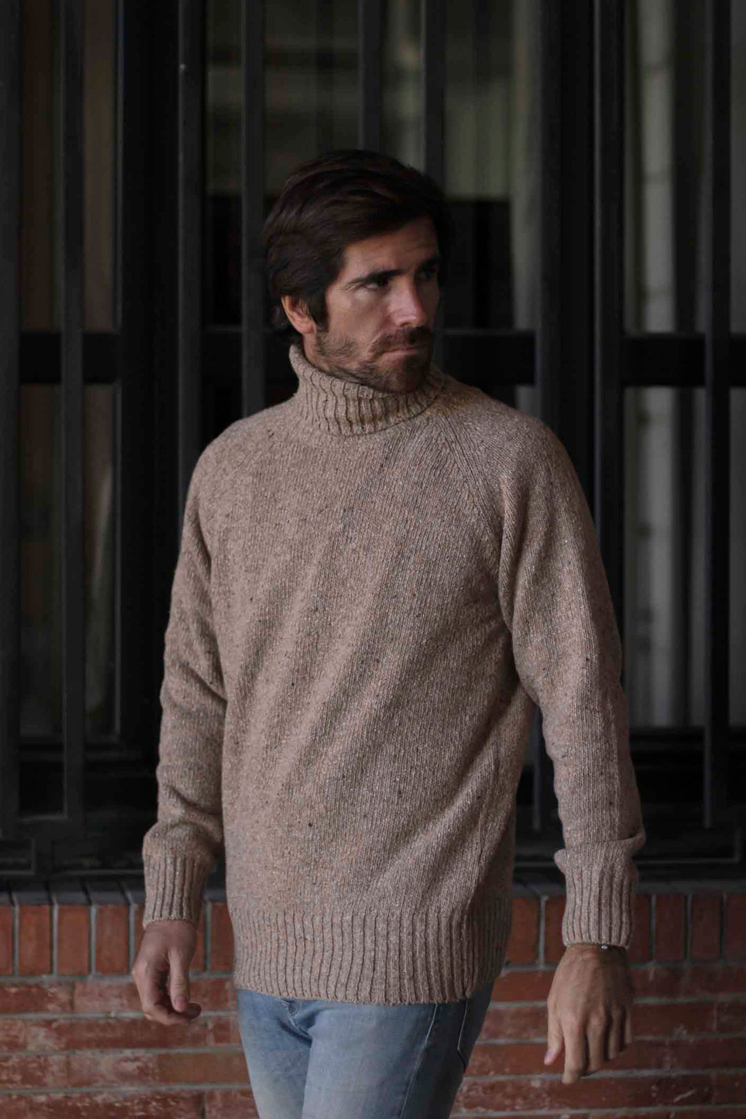 ECO Semola Wool Turtleneck Sweater with Marl