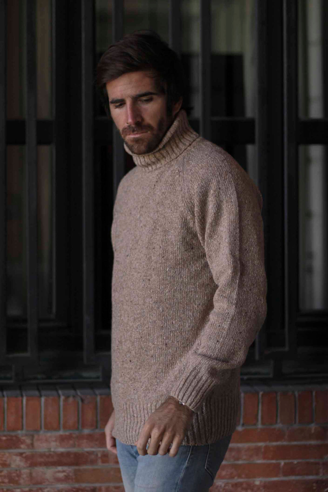 ECO Semola Wool Turtleneck Sweater with Marl