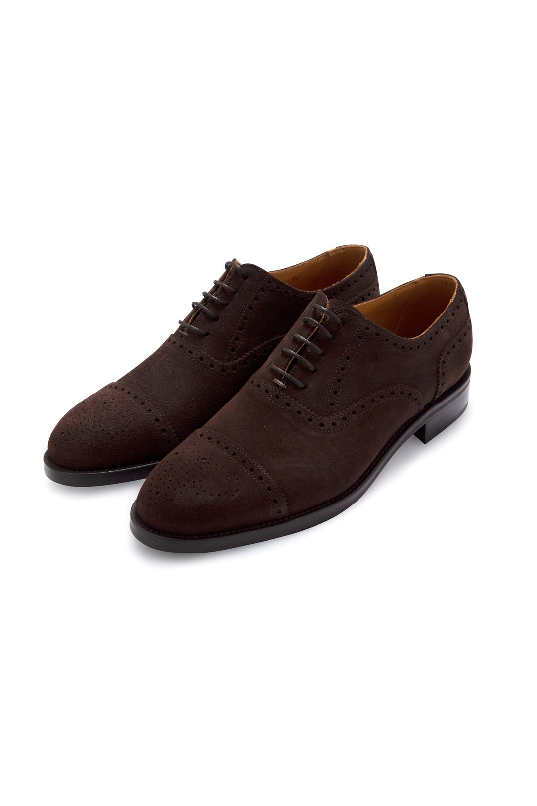 Zapato Oxford Ante Marrón Brocado